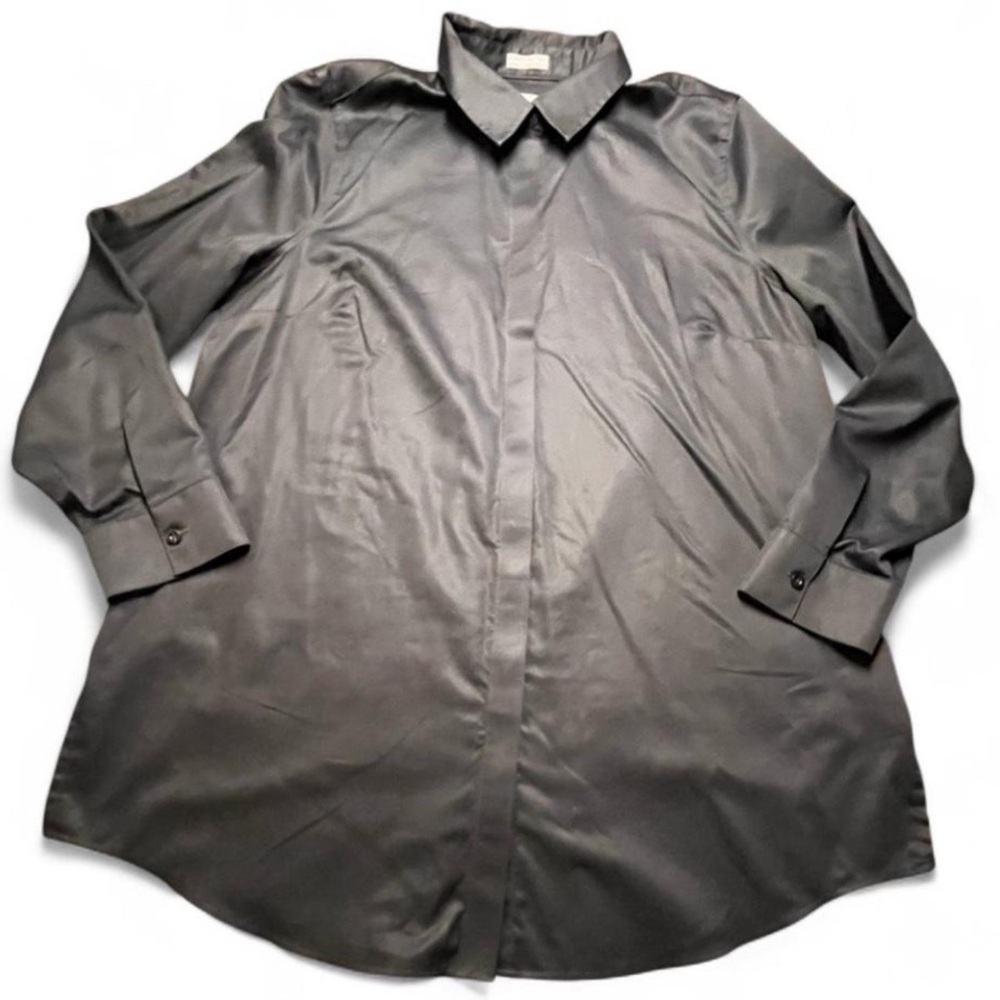 Chico's Wrinkle Resistant Black Button Top/Tunic, 2 - Picture 1 of 6